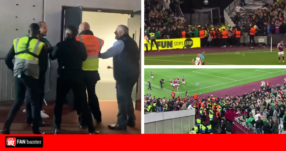 Declan Rice goal sparks ugly scenes as West Ham and Rapid Vienna fans ...