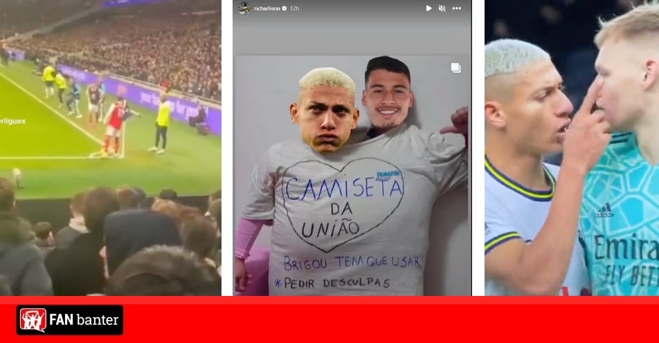 Martinelli R9 Meme Tottenham's Richarlison posts image with apology to Arsenal's Gabriel ...