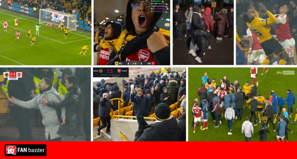 Wolves 2-2 Arsenal: Fans clash, players and staff in heated full time ...