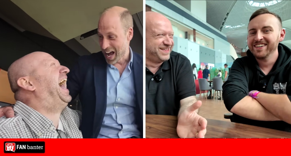 Aston Villa podcasters chat with Prince William after watching their side win Europa League Final