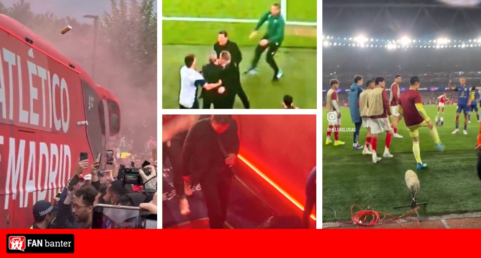 Atletico bus hit by objects, Diego Simeone heckled in bust-up, Arsenal cheekily waste time
