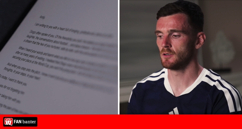 Andy Robertson reads poignant letter from Rute Cardoso, Diogo Jota’s wife, ahead of World Cup