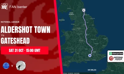 Aldershot Town Vs Gateshead match preview and away-fan journey map