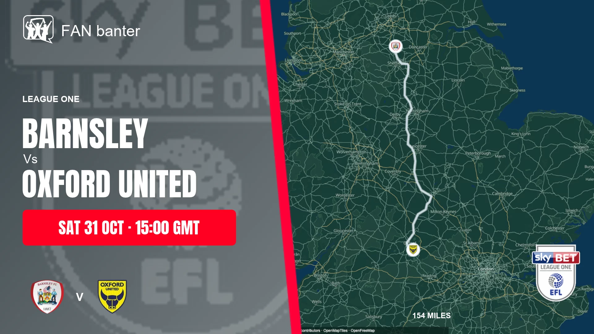 Barnsley Vs Oxford United match preview and away-fan journey map