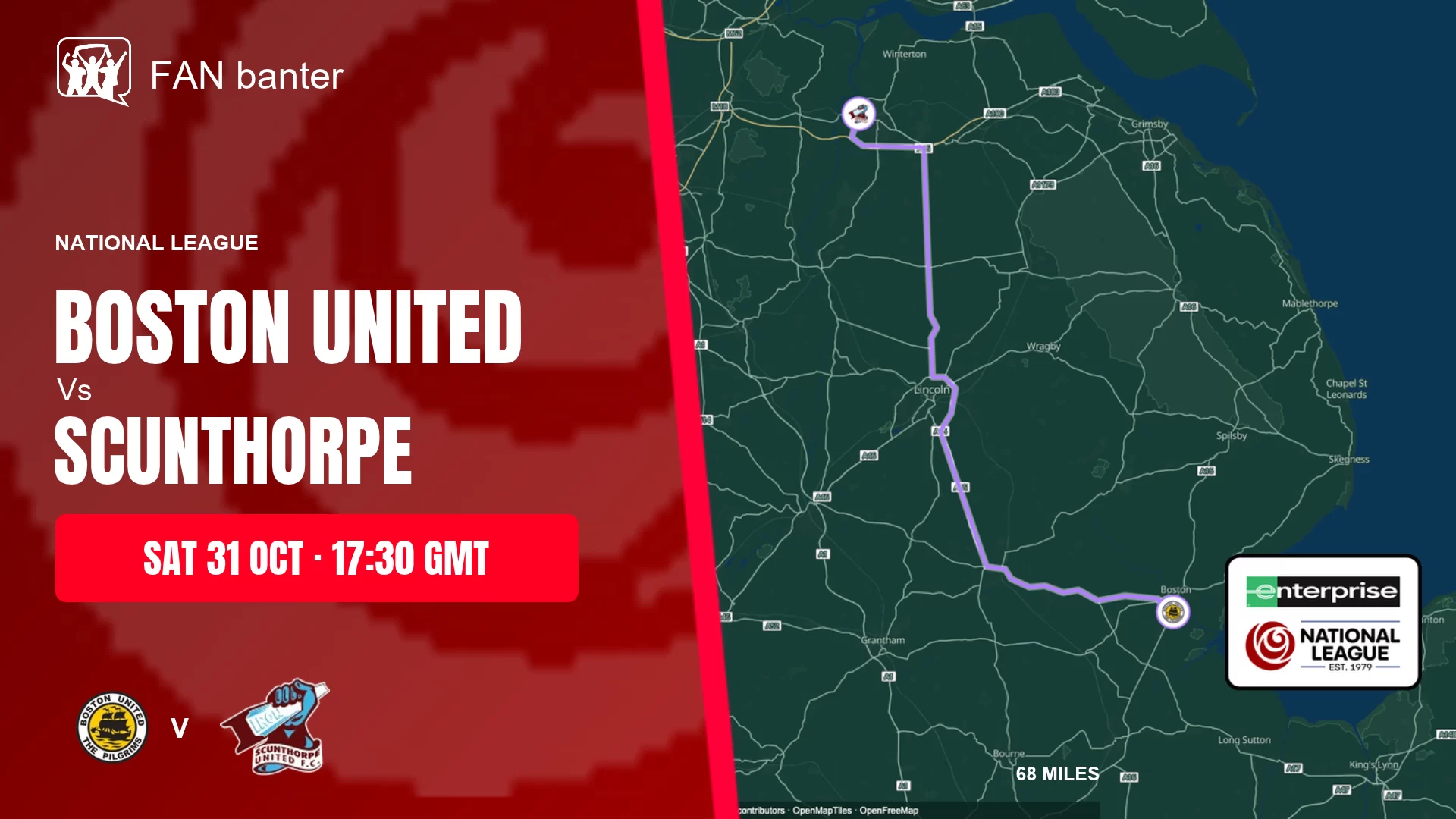 Boston United Vs Scunthorpe United match preview and away-fan journey map