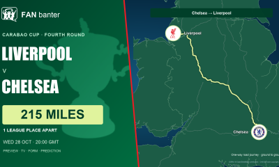 Liverpool v Chelsea Carabao Cup preview: 215-mile away-fan road journey, both club crests and one league place between the sides.