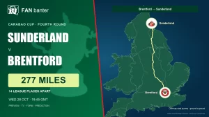 Sunderland v Brentford Carabao Cup preview: 277-mile away-fan road journey, both club crests and 14 league places between the sides.