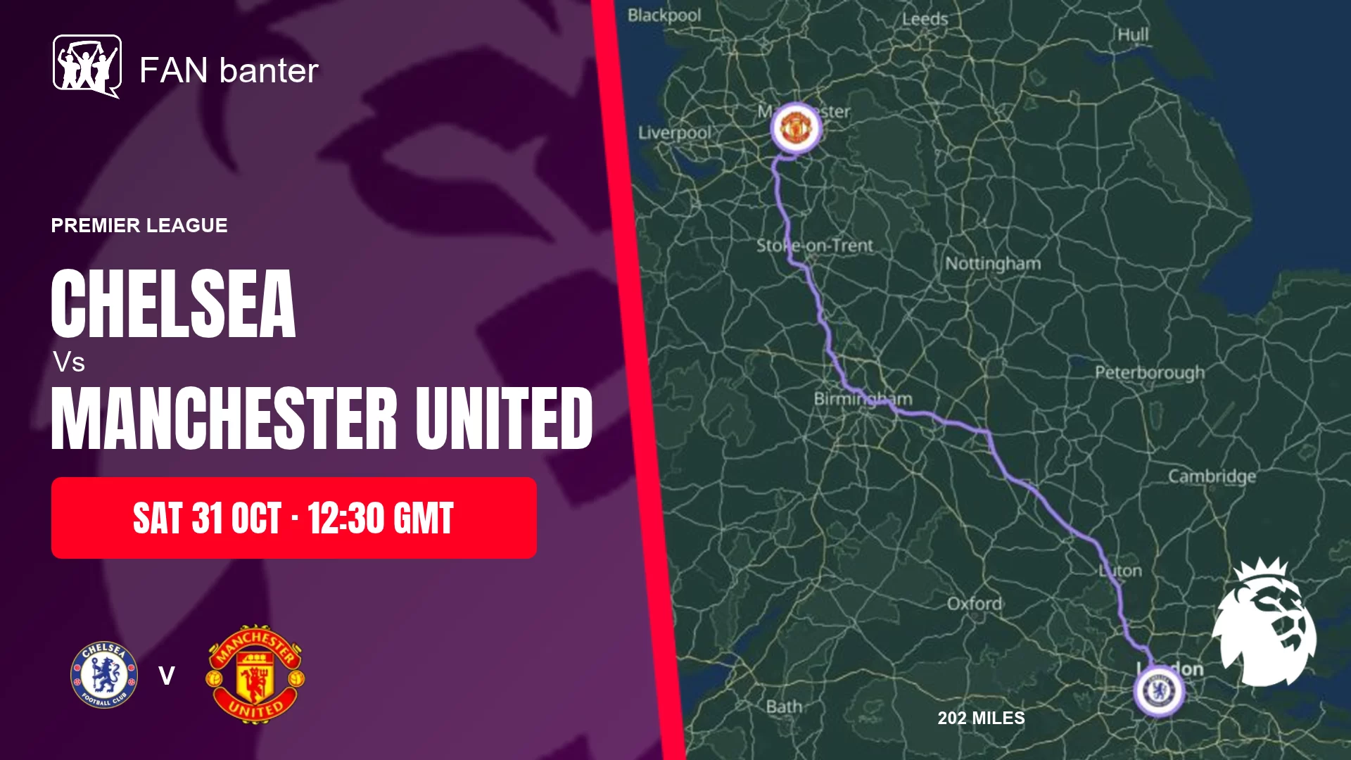 Chelsea Vs Manchester United match preview and away-fan journey map