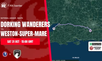 Dorking Wanderers Vs Weston-super-Mare match preview and away-fan journey map