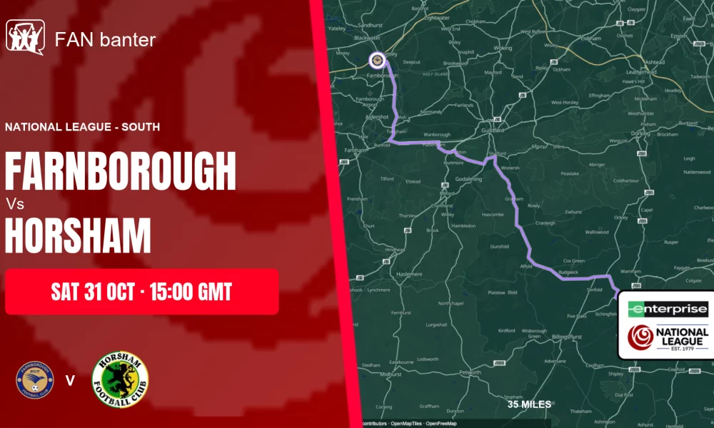 Farnborough Vs Horsham match preview and away-fan journey map
