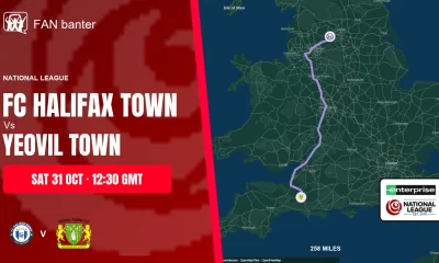 FC Halifax Town Vs Yeovil Town match preview and away-fan journey map