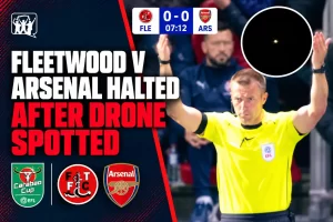 Fleetwood Town v Arsenal halted after a drone was spotted above Highbury Stadium
