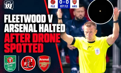 Fleetwood Town v Arsenal halted after a drone was spotted above Highbury Stadium