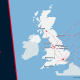 Fan Banter football gossip map for 26 October 2026, showing reported transfer routes between UK clubs and overseas clubs marked by country flags.