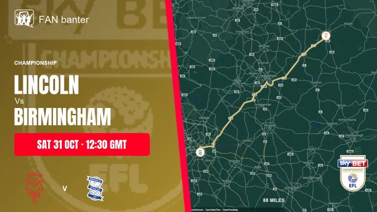 Lincoln City Vs Birmingham City match preview and away-fan journey map