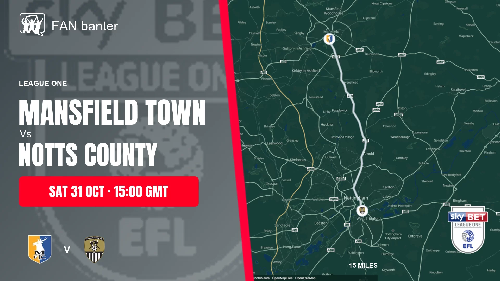 Mansfield Town Vs Notts County match preview and away-fan journey map