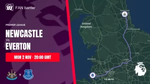 Newcastle United Vs Everton match preview and away-fan journey map