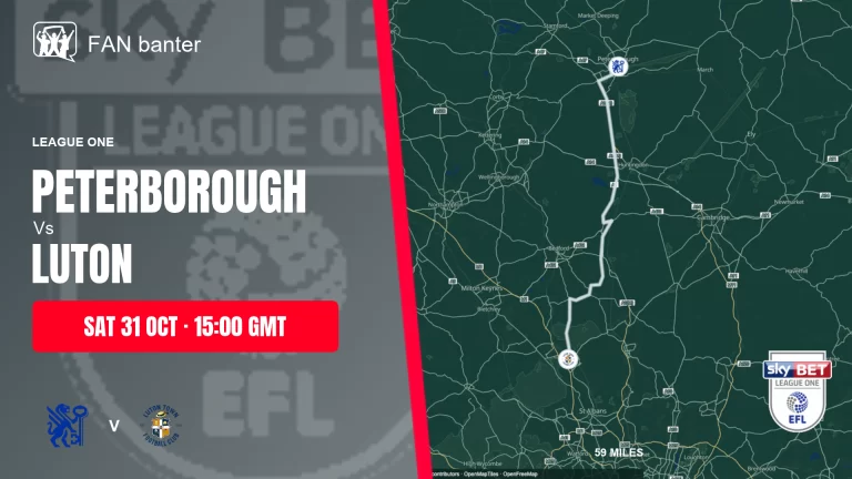 Peterborough United Vs Luton Town match preview and away-fan journey map