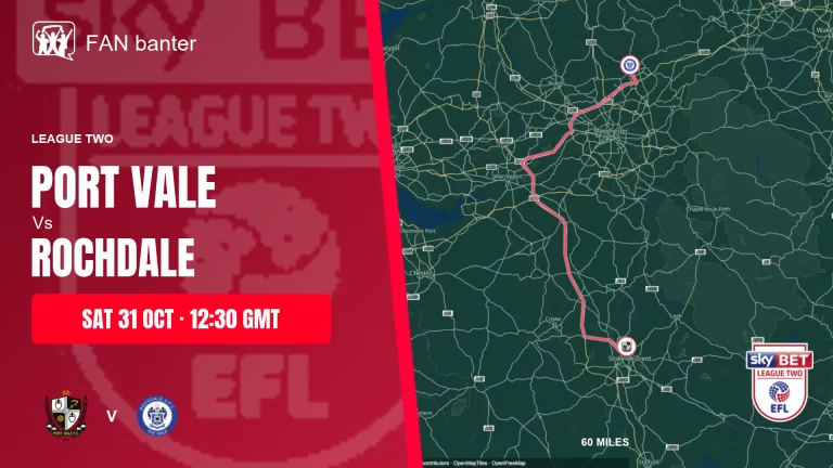 Port Vale Vs Rochdale match preview and away-fan journey map