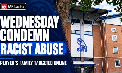 Sheffield Wednesday’s Hillsborough exterior with a headline condemning racist abuse aimed at a player’s family