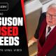Sir Alex Ferguson looking towards the camera on the stairs at Elland Road, in a FanBanter graphic about abuse from a Leeds supporter