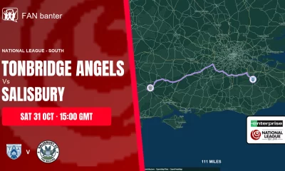 Tonbridge Angels Vs Salisbury match preview and away-fan journey map